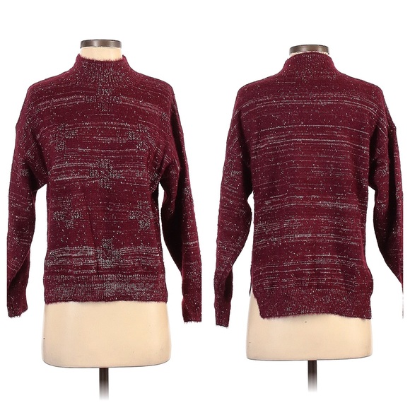 Anthropologie | RAGA Taya Speckled Mock Neck Sweater oversized Small - Picture 2 of 8